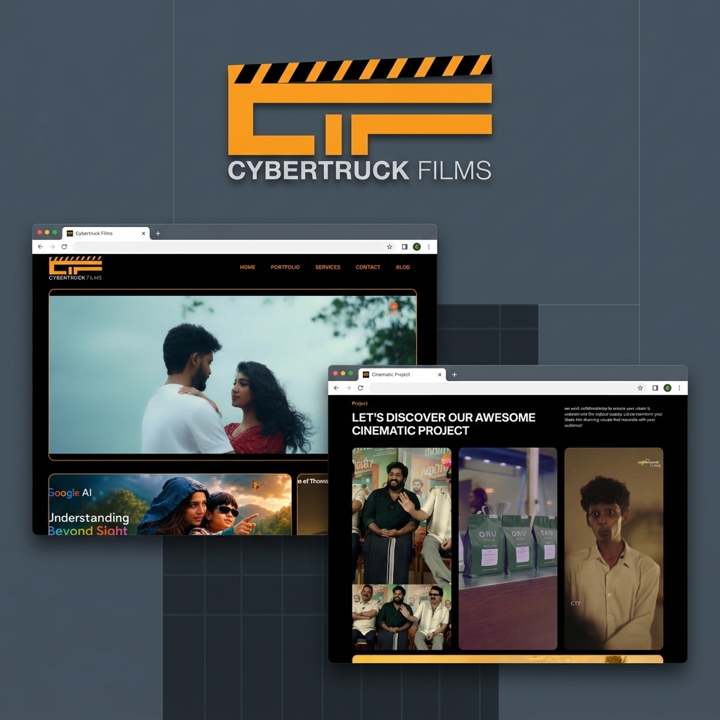 Cybertruck Films website mockup