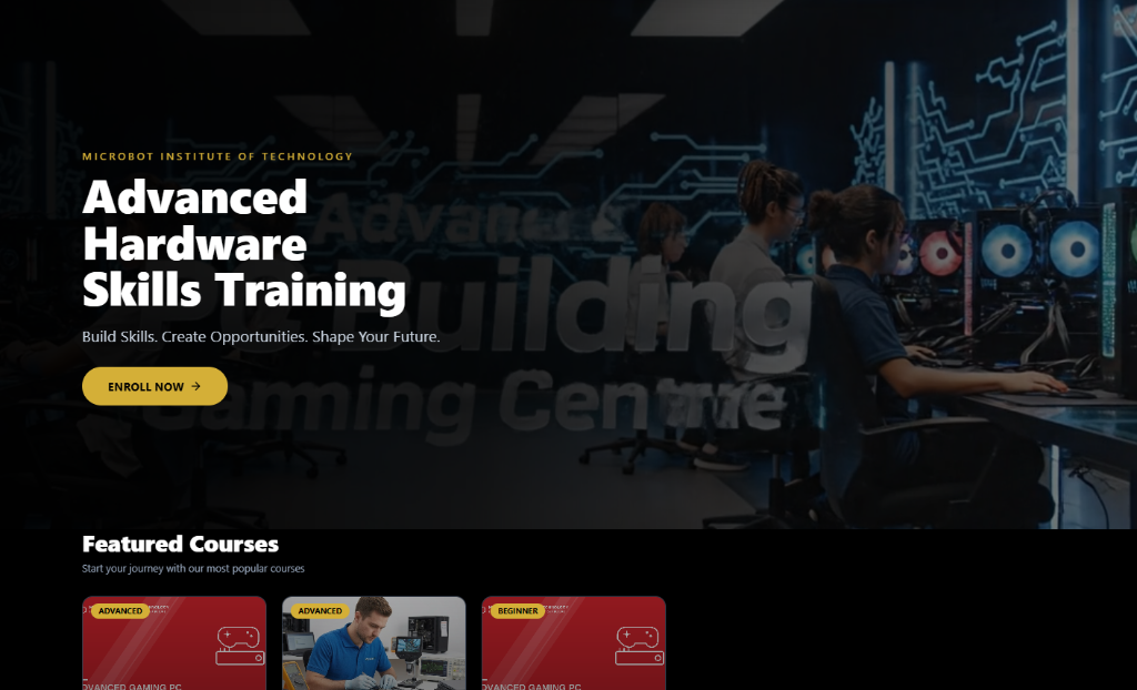 Microbot Institute of Technology website mockup