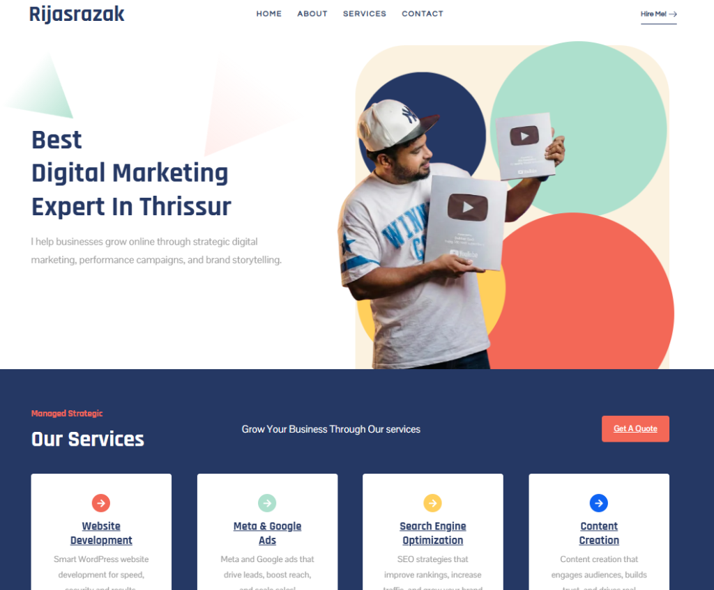 Rijasrazak.com website mockup